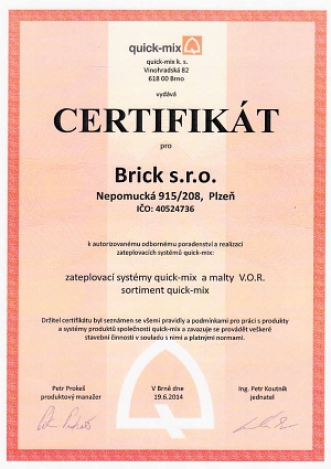 Certifikát Quick - mix